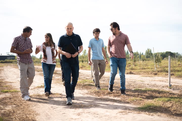 Staff meeting at the new vineyard